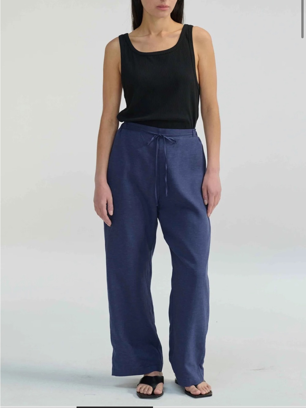 Women’s linen Navy wide leg pants